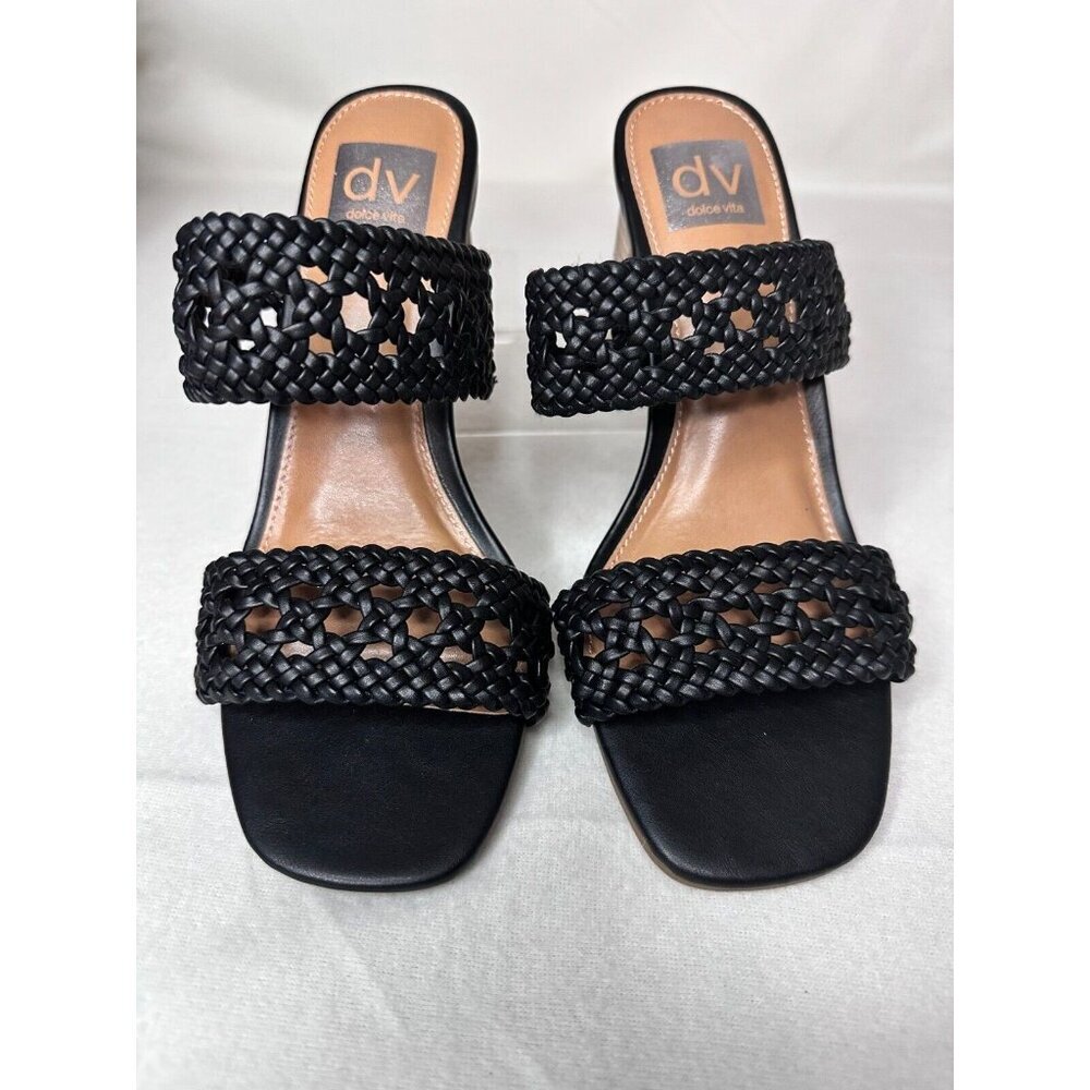 DV by Dolce Vita Hobbs Black Strappy Sandals Size 6.5 High Block Heels NWOT - Picture 10 of 14